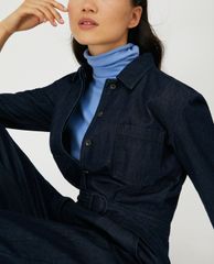 MAX&Co. - Jumpsuit nữ tay dài cổ bẻ Denim