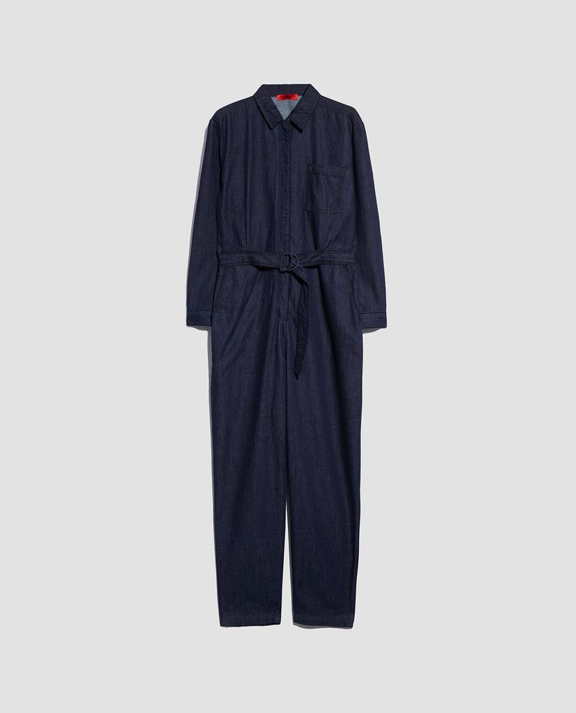 MAX&Co. - Jumpsuit nữ tay dài cổ bẻ Denim