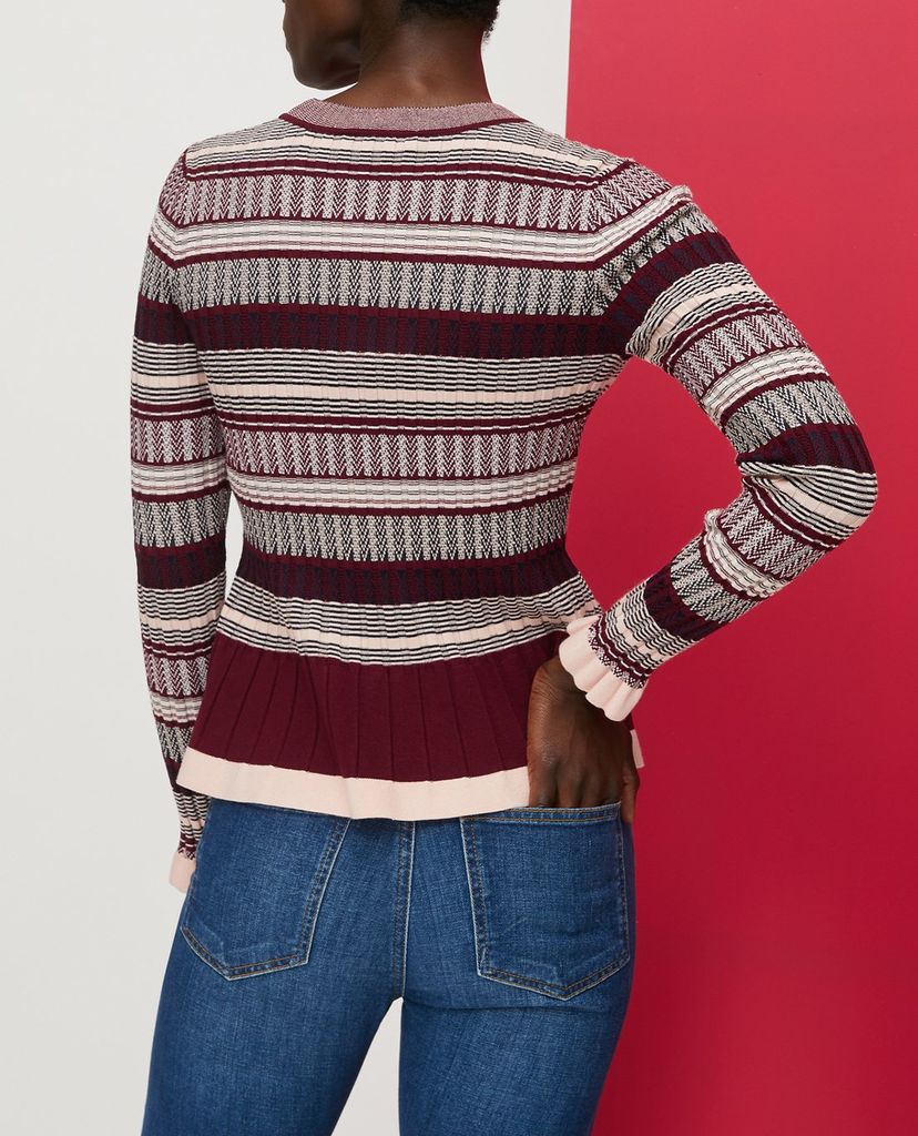 MAX&Co. - Áo len nữ tay dài cổ tròn Ribbed Jacquard