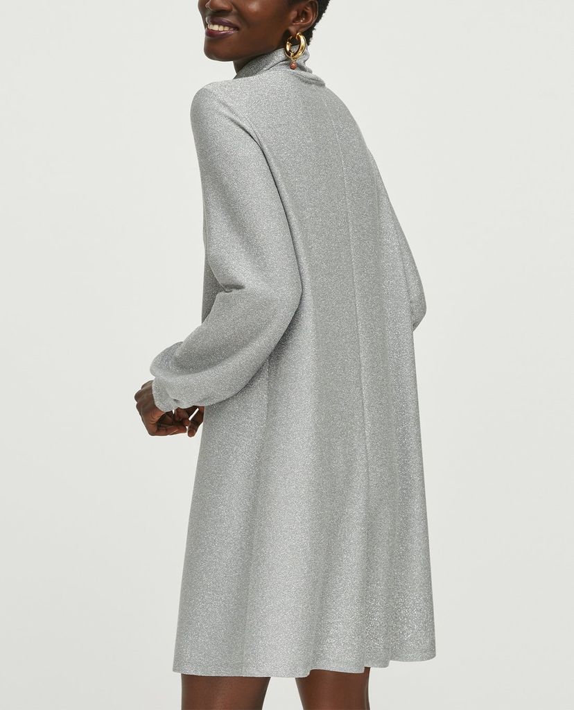 MAX&Co. - Đầm mini phom suông cổ cao tay dài Jersey Lamé
