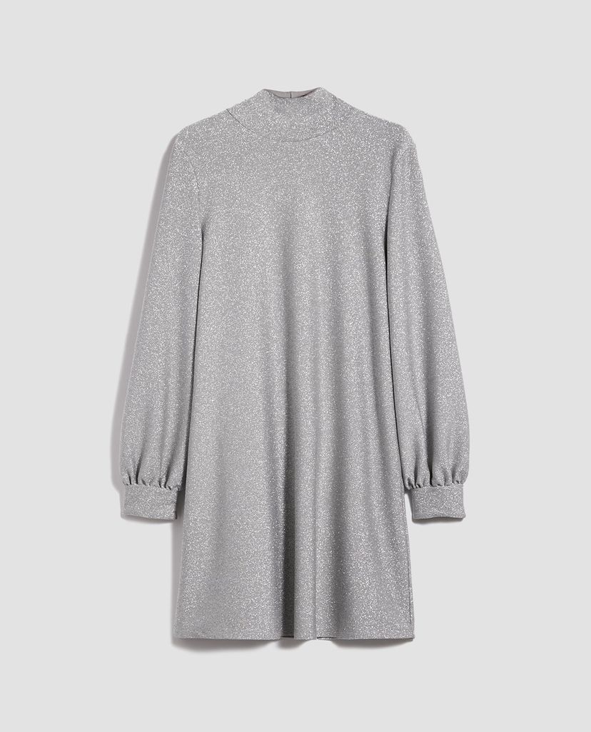 MAX&Co. - Đầm mini phom suông cổ cao tay dài Jersey Lamé