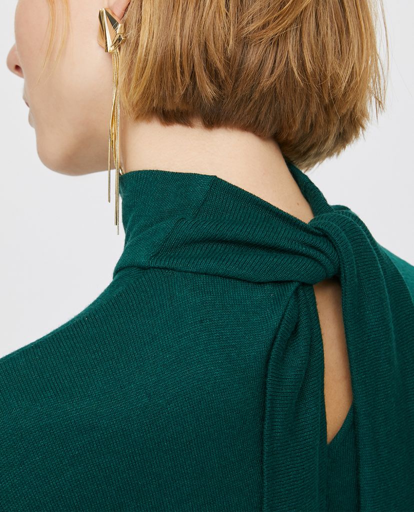 MAX&Co. - Đầm midi cổ lọ tay dài phối thắt lưng Wool Jersey