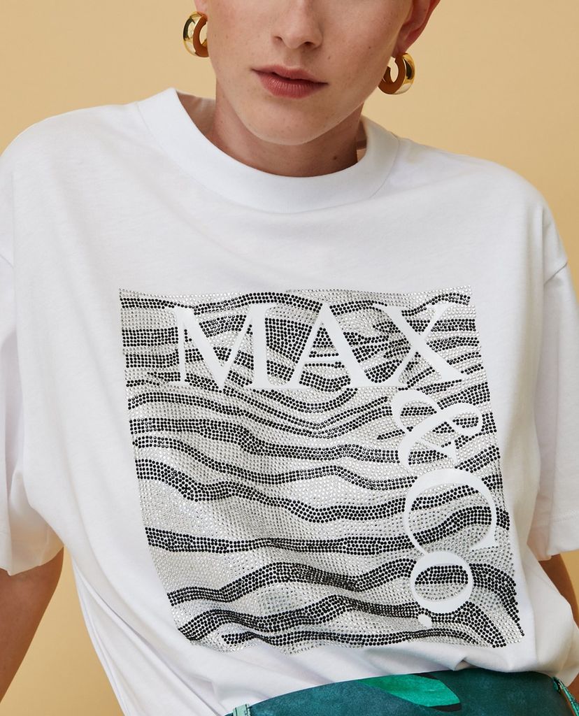 MAX&Co. - Áo thun nữ ngắn tay phối logo Micro Rhinestones