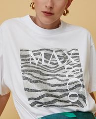 MAX&Co. - Áo thun nữ ngắn tay phối logo Micro Rhinestones