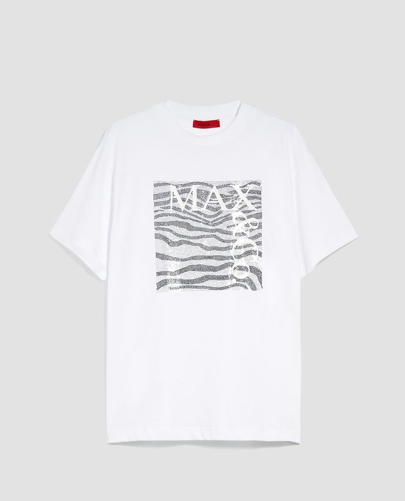 MAX&Co. - Áo thun nữ ngắn tay phối logo Micro Rhinestones