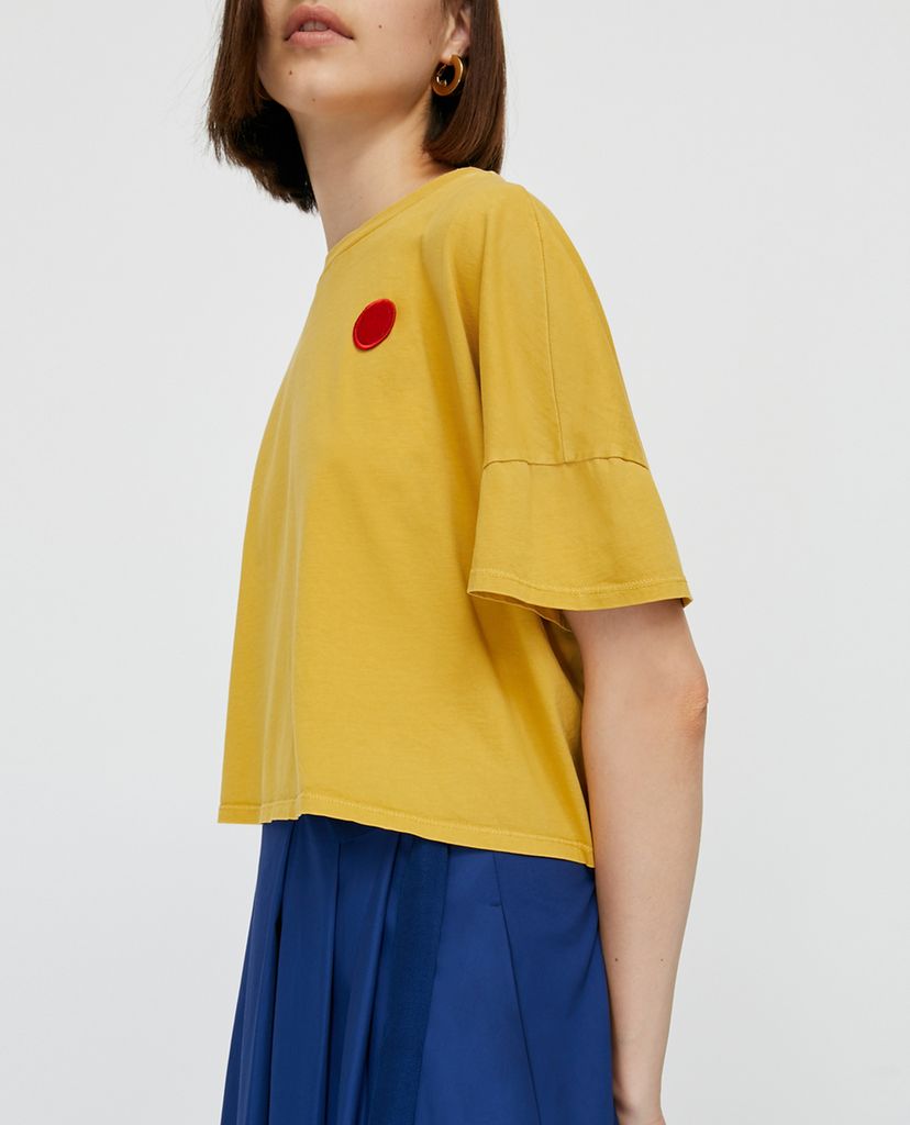 MAX&Co. - Áo thun nữ croptop cổ tròn ngắn tay Dot Appliqué