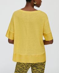 MAX&Co. - Áo thun nữ tay ngắn cổ tròn Linen Canvas & Jersey