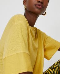 MAX&Co. - Áo thun nữ tay ngắn cổ tròn Linen Canvas & Jersey