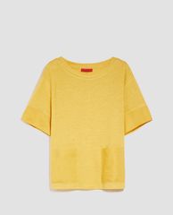 MAX&Co. - Áo thun nữ tay ngắn cổ tròn Linen Canvas & Jersey