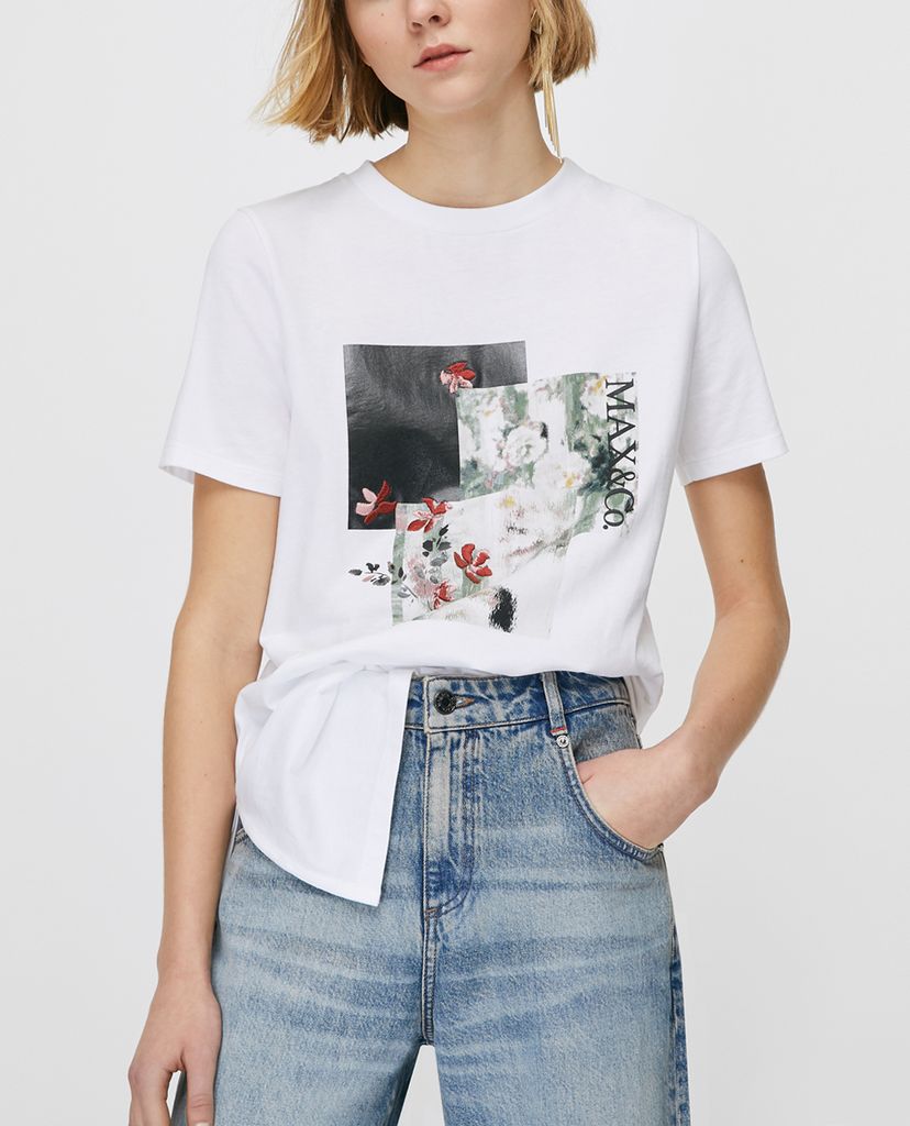 MAX&Co. - Áo thun nữ cổ tròn tay ngắn Print And Embroidery