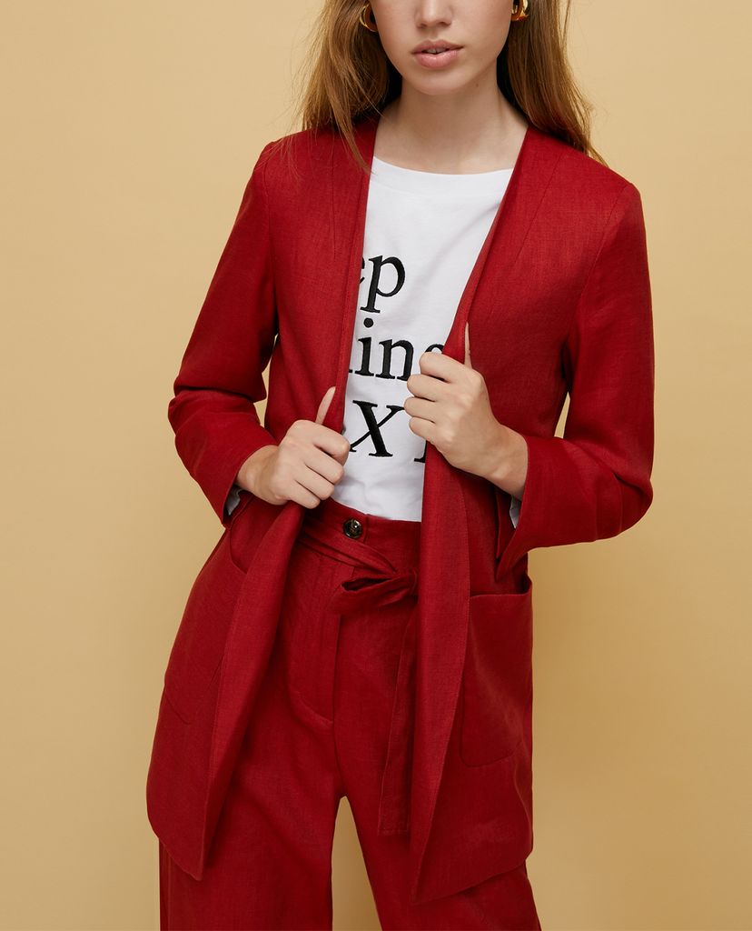 MAX&Co. - Áo blazer nữ tay dài Linen Twill