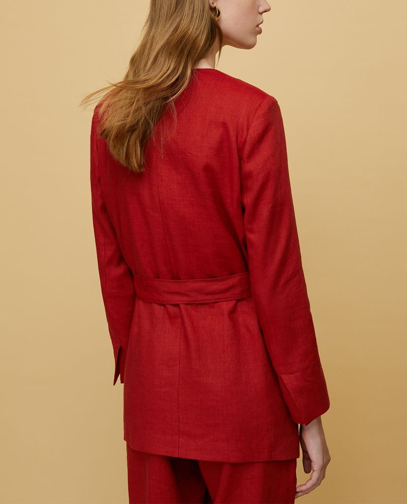 MAX&Co. - Áo blazer nữ tay dài Linen Twill