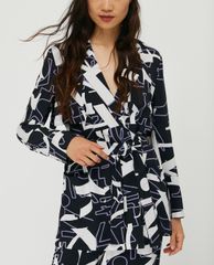 MAX&Co. - Áo blazer nữ tay dài phối thắt lưng Lettering Print