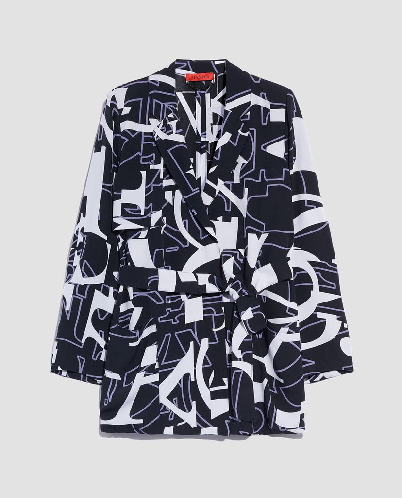 MAX&Co. - Áo blazer nữ tay dài phối thắt lưng Lettering Print