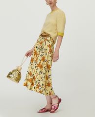 MAX&Co. - Chân váy midi xếp li Cotton Satin