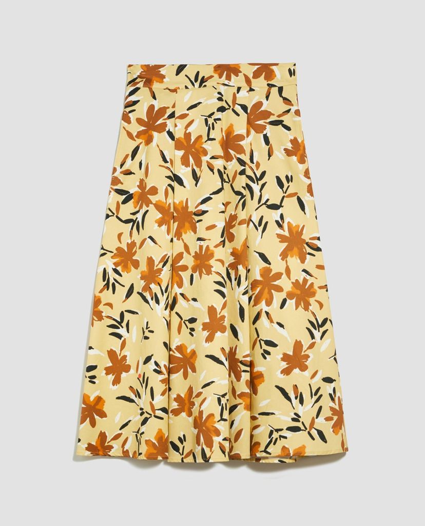 MAX&Co. - Chân váy midi xếp li Cotton Satin