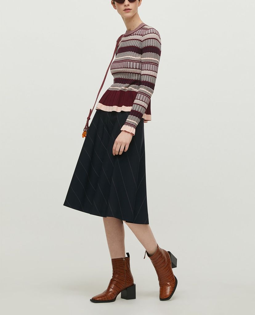 MAX&Co. - Chân váy midi phối zip Cool Wool