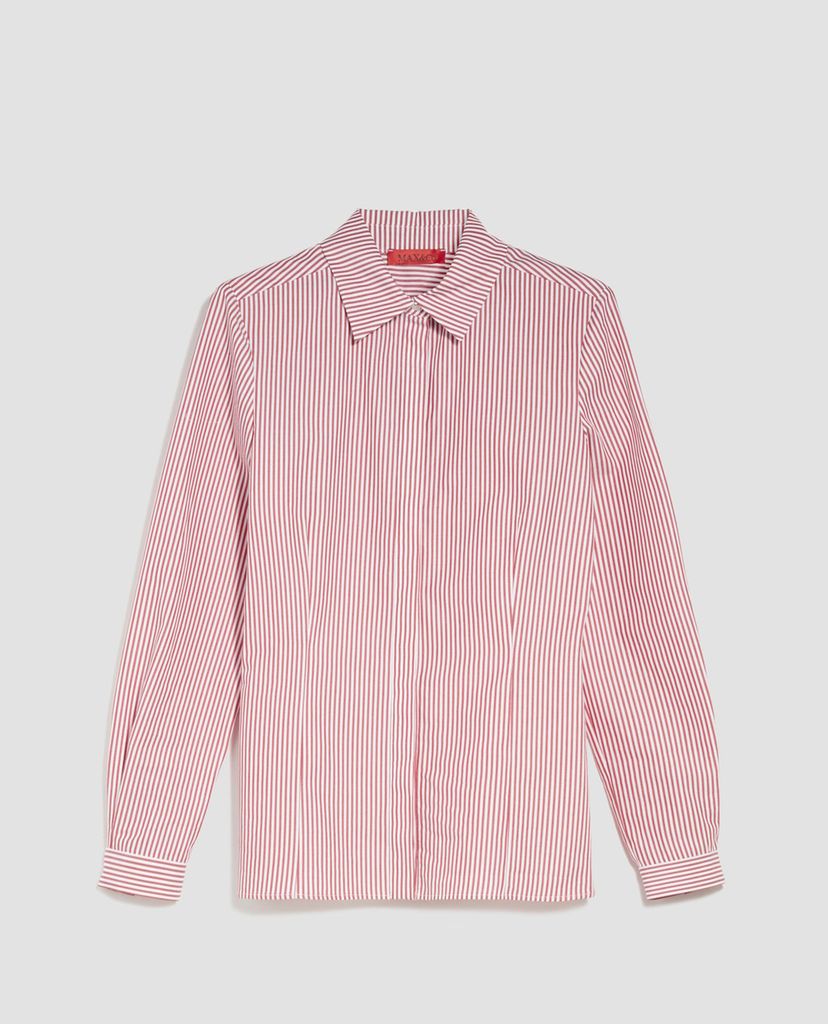 MAX&Co. - Áo sơ mi nữ tay dài kẻ sọc Poplin Slim Fit