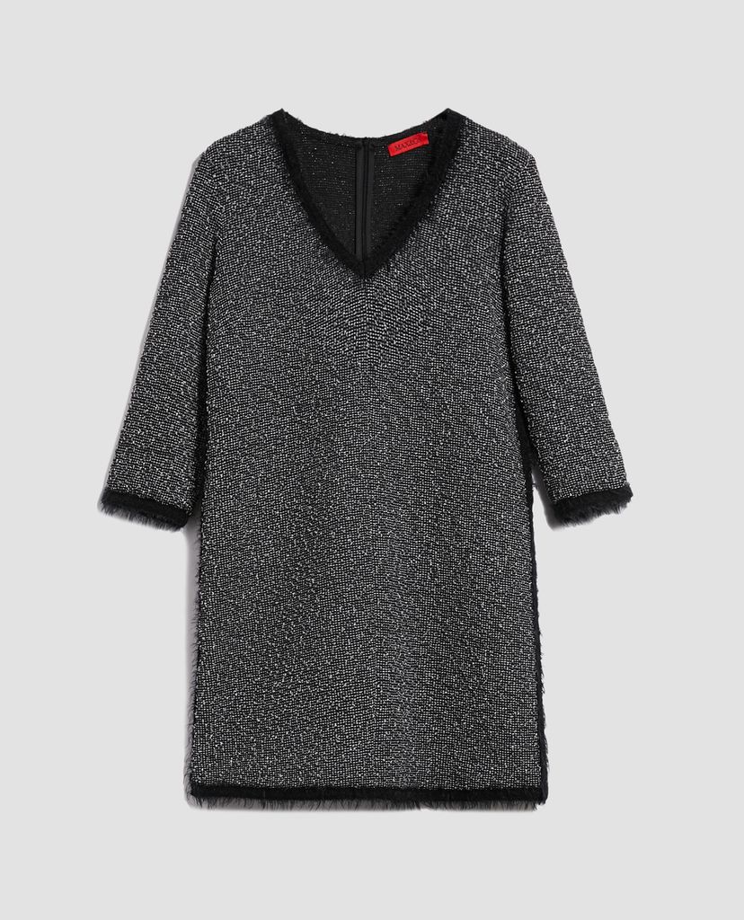 MAX&Co. - Đầm mini cổ V tay lỡ Basketweave Lamé