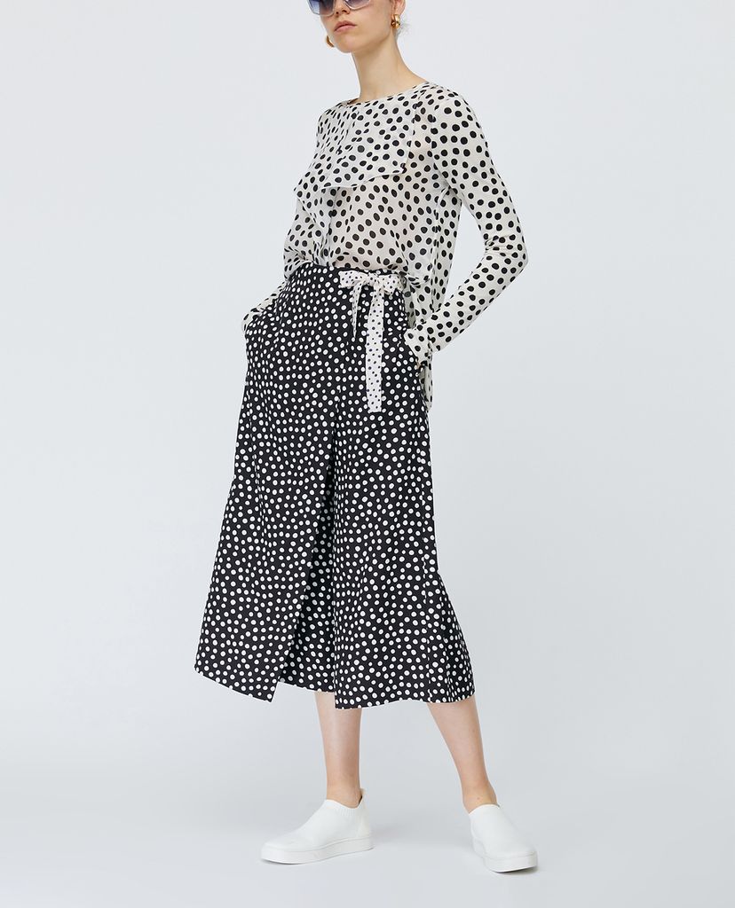 MAX&Co. - Áo kiểu nữ cổ tròn tay dài Silk And Jersey