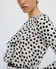 MAX&Co. - Áo kiểu nữ cổ tròn tay dài Silk And Jersey