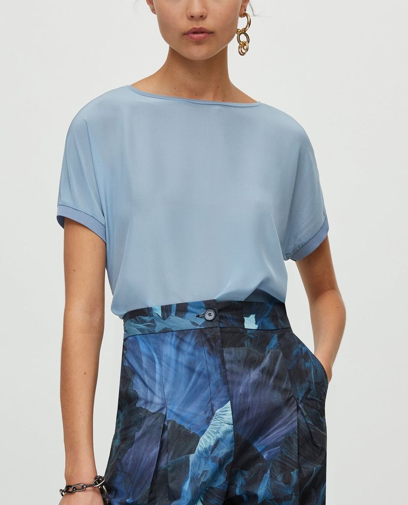 MAX&Co. - Áo thun nữ cổ tròn tay ngắn Silk And Jersey