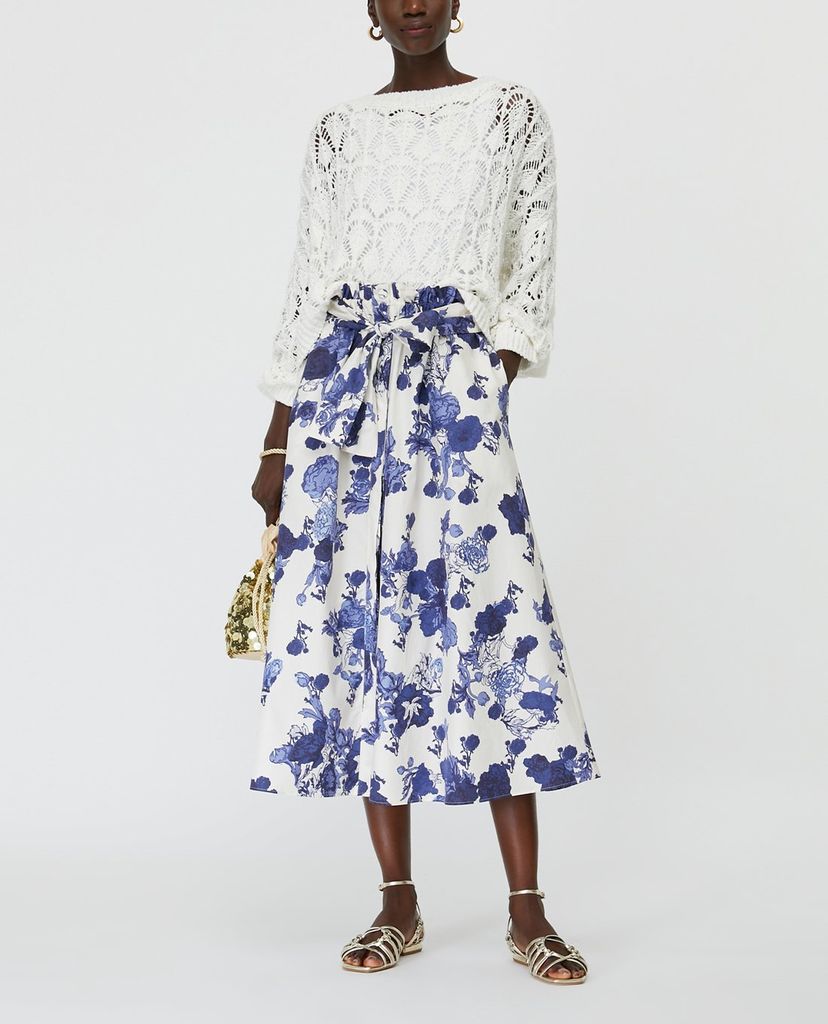 MAX&Co. - Chân váy midi xếp li Floral Poplin