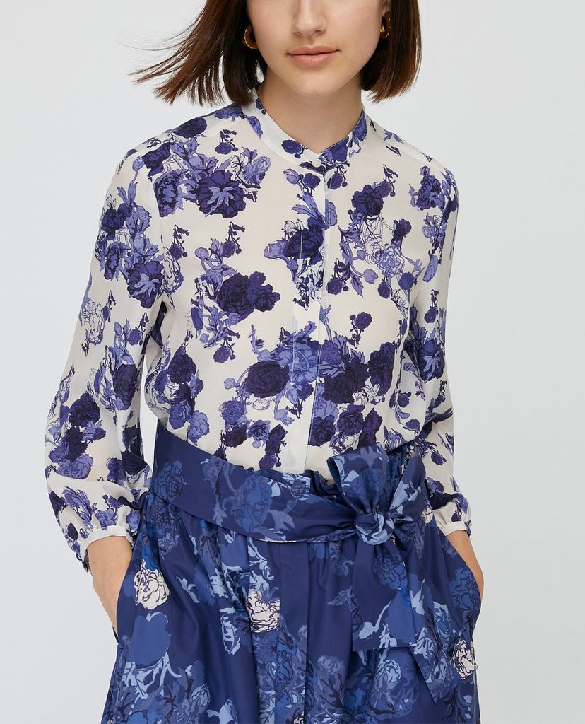 MAX&Co. - Áo sơ mi nữ tay dài Floral Pure Silk