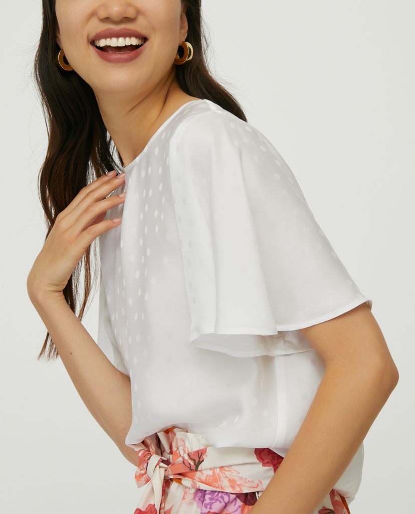 MAX&Co. - Áo kiểu nữ cổ tròn Polka Dot Jacquard