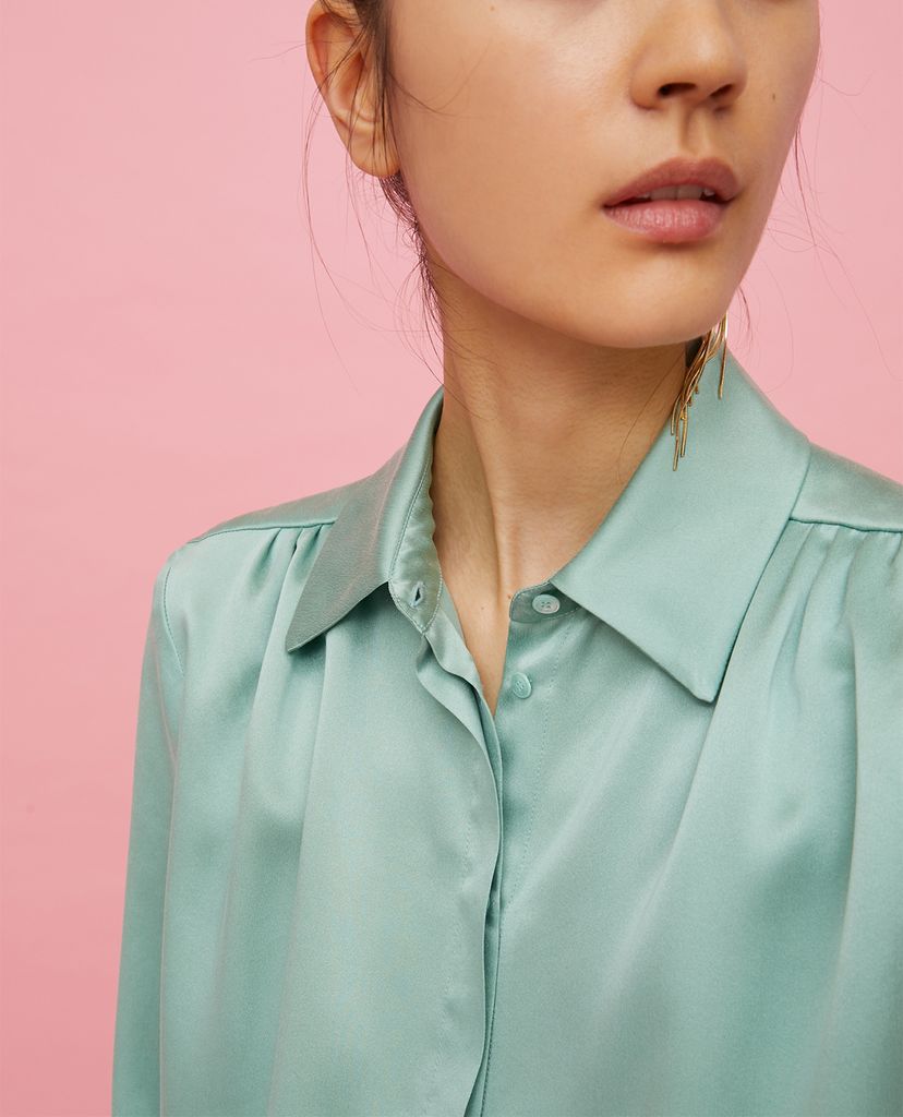 MAX&Co. - Áo sơ mi nữ tay dài Silk Satin