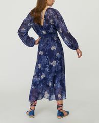 MAX&Co. - Đầm midi cổ tròn tay dài Floral Georgette