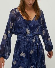 MAX&Co. - Đầm midi cổ tròn tay dài Floral Georgette