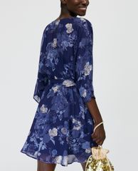 MAX&Co. - Đầm mini cổ tròn tay dài Floral Georgette