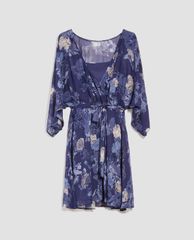 MAX&Co. - Đầm mini cổ tròn tay dài Floral Georgette