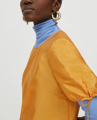 MAX&Co. - Đầm mini cổ tròn tay ngắn Techno Taffeta