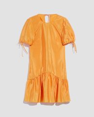 MAX&Co. - Đầm mini cổ tròn tay ngắn Techno Taffeta