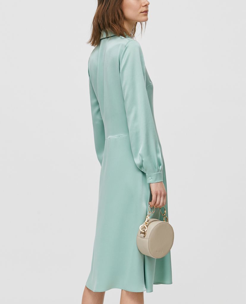 MAX&Co. - Đầm midi sơ mi tay dài Silk Satin
