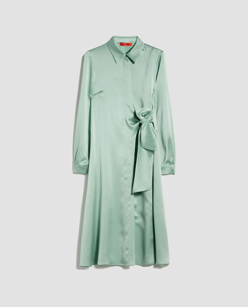MAX&Co. - Đầm midi sơ mi tay dài Silk Satin