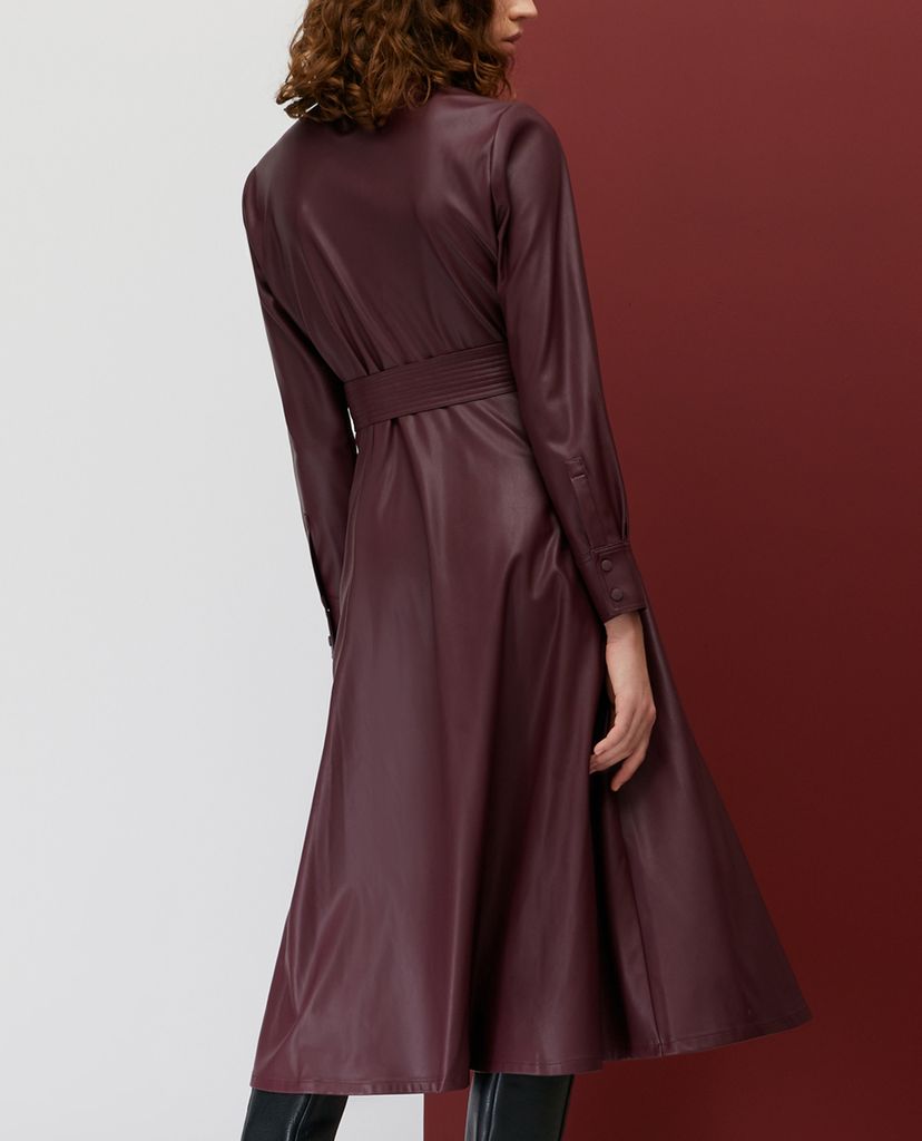 MAX&Co. - Đầm midi sơ mi tay dài Coated Fabric Shirt