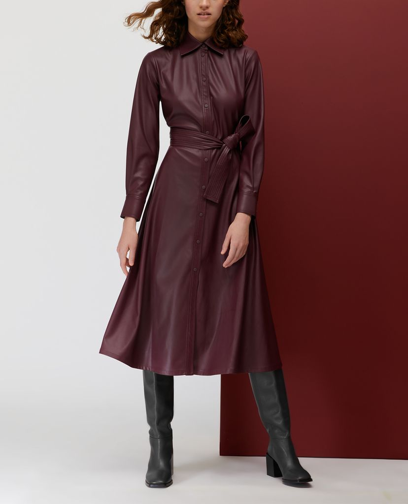 MAX&Co. - Đầm midi sơ mi tay dài Coated Fabric Shirt