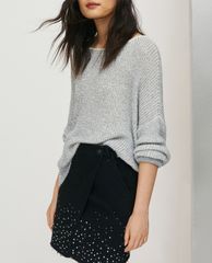 MAX&Co. - Áo cardigan nữ tay dài cổ tròn Ribbed Sequins