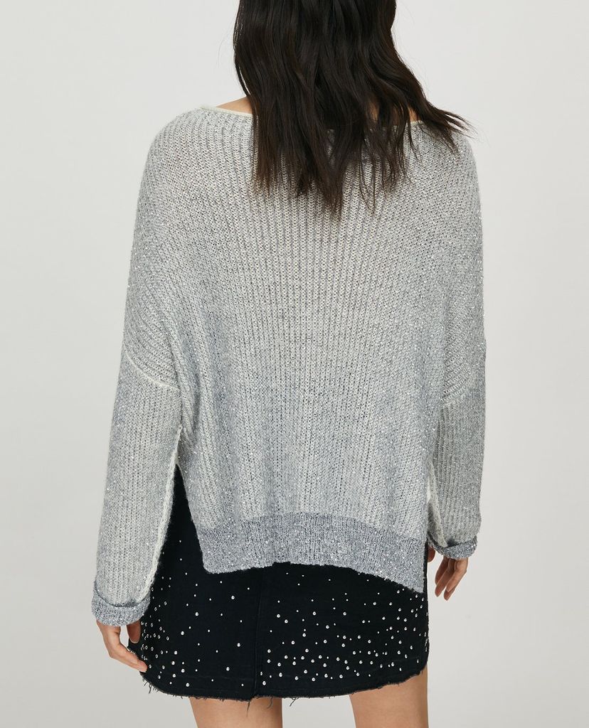 MAX&Co. - Áo cardigan nữ tay dài cổ tròn Ribbed Sequins
