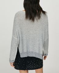 MAX&Co. - Áo cardigan nữ tay dài cổ tròn Ribbed Sequins