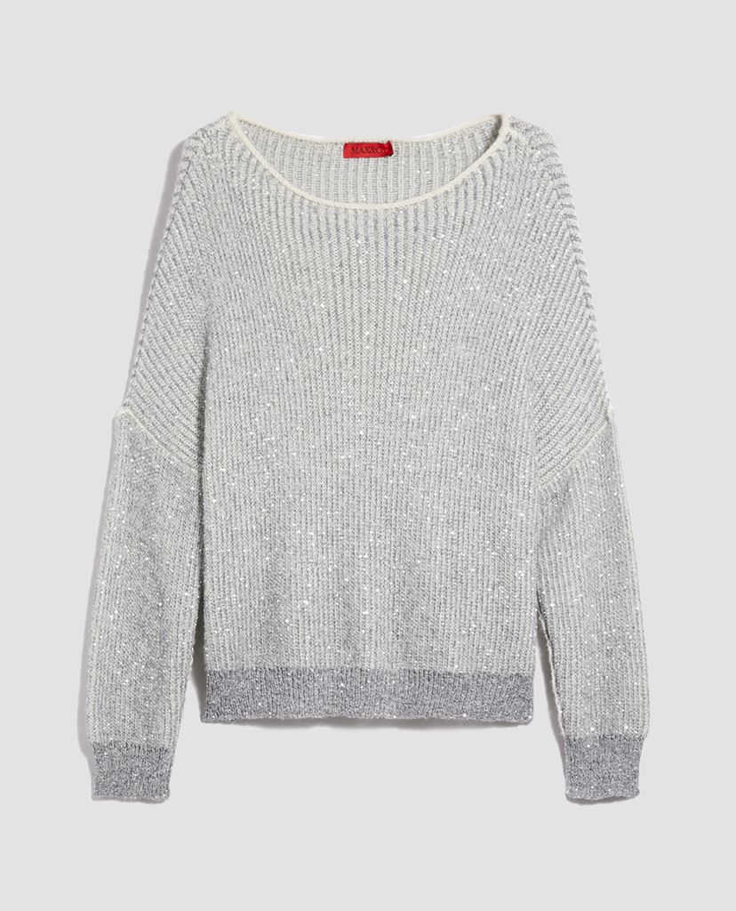 MAX&Co. - Áo cardigan nữ tay dài cổ tròn Ribbed Sequins