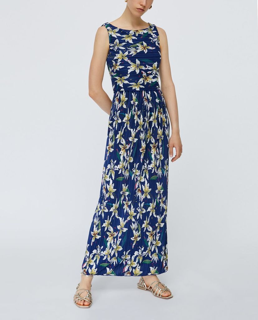 MAX&Co. - Đầm midi sát nách cổ tròn Micro Pleated Jersey