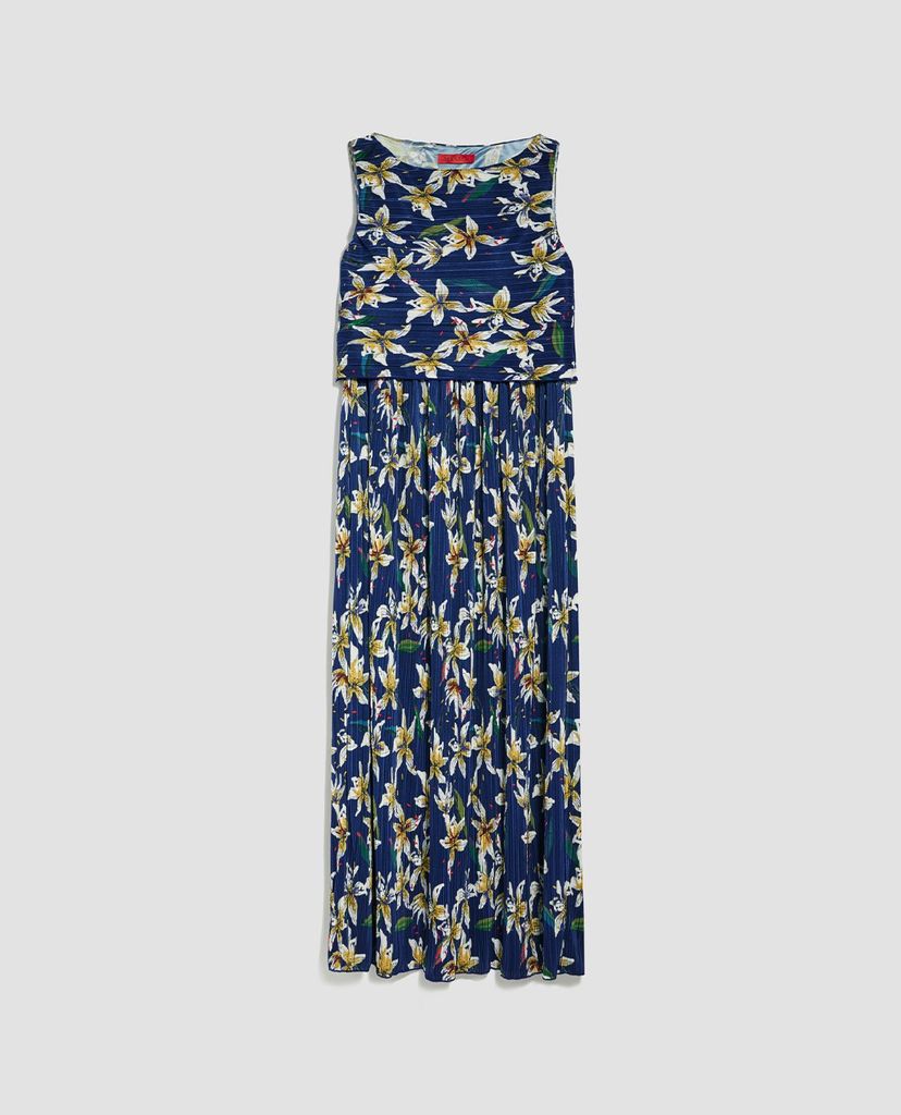 MAX&Co. - Đầm midi sát nách cổ tròn Micro Pleated Jersey