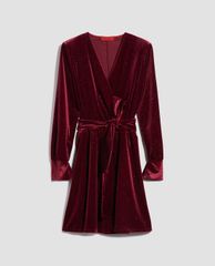 MAX&Co. - Đầm mini cổ V tay dài Glitter Velvet