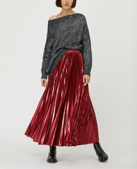 MAX&Co. - Chân váy midi xếp li Pleated Metallic