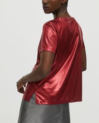 MAX&Co. - Áo thun nữ cổ tròn tay ngắn Metallic Jersey