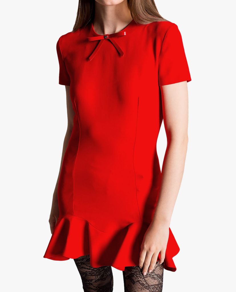 DSQUARED2 - Đầm mini phom ôm viền bèo Ruffle